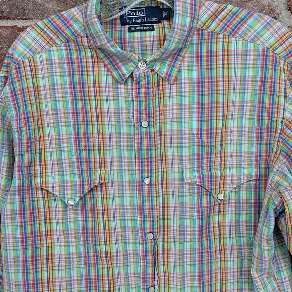 Polo Ralph Lauren M Western Pearl Snap Button Down